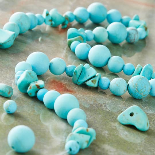 6 Pack: Turquoise-Dyed Howlite Beads Value Pack by Bead Landing™